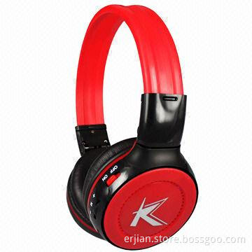 3.5mm jack headset, wireless super bass stereo sounds with FM radio function, OEM orders welcomed